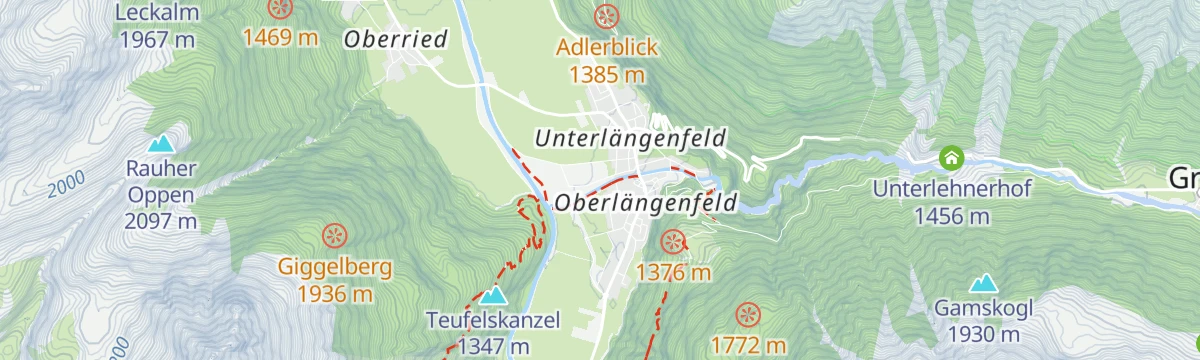 Map of the start of 638 Feuerstein - Polles Alm