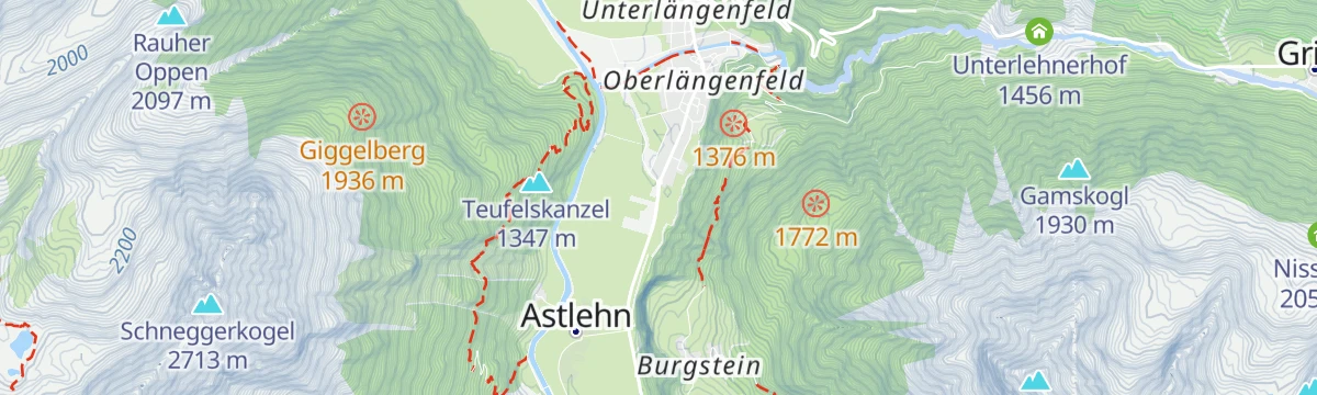 Map of the start of Duringweg - Längenfeld