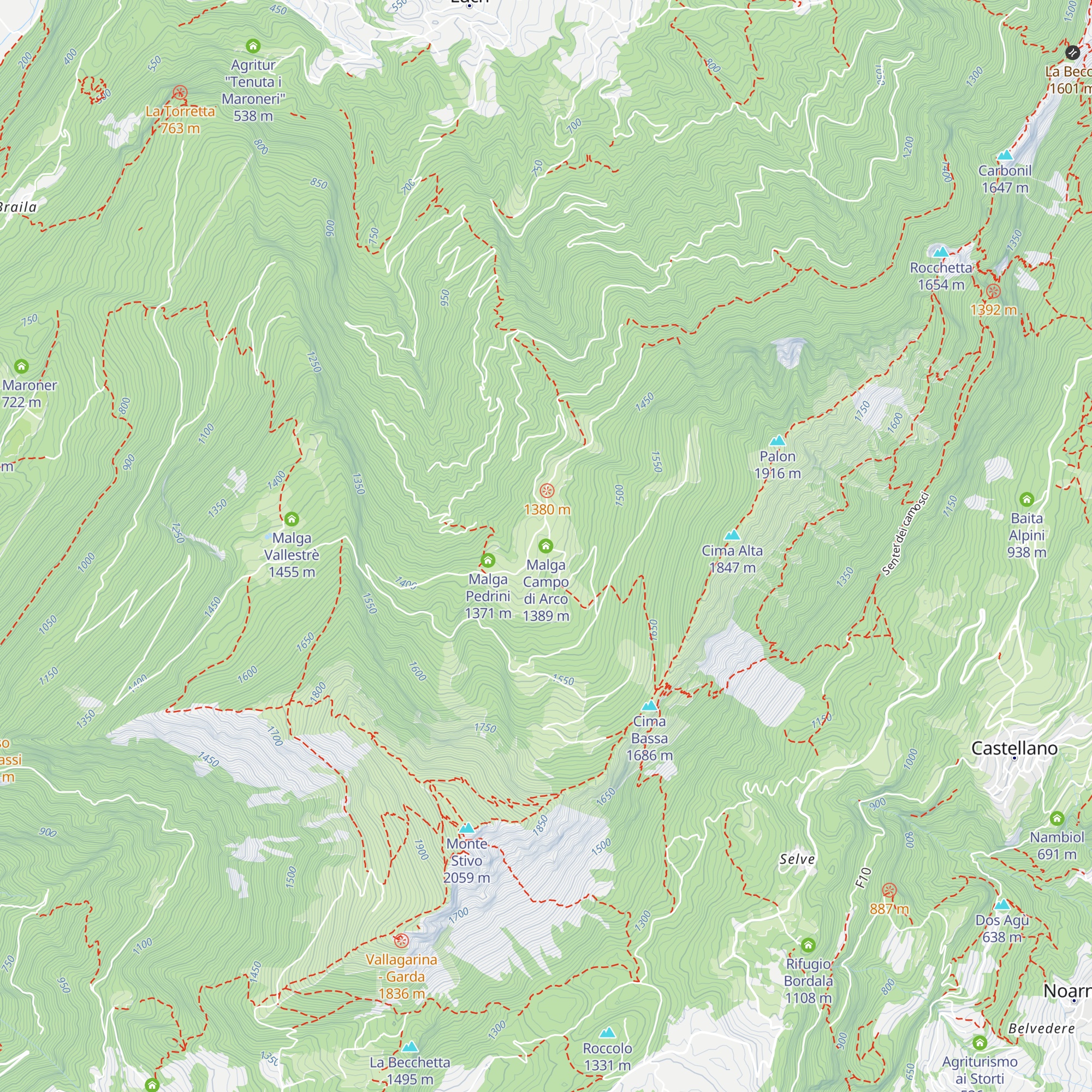 Malga Campo di Arco map
