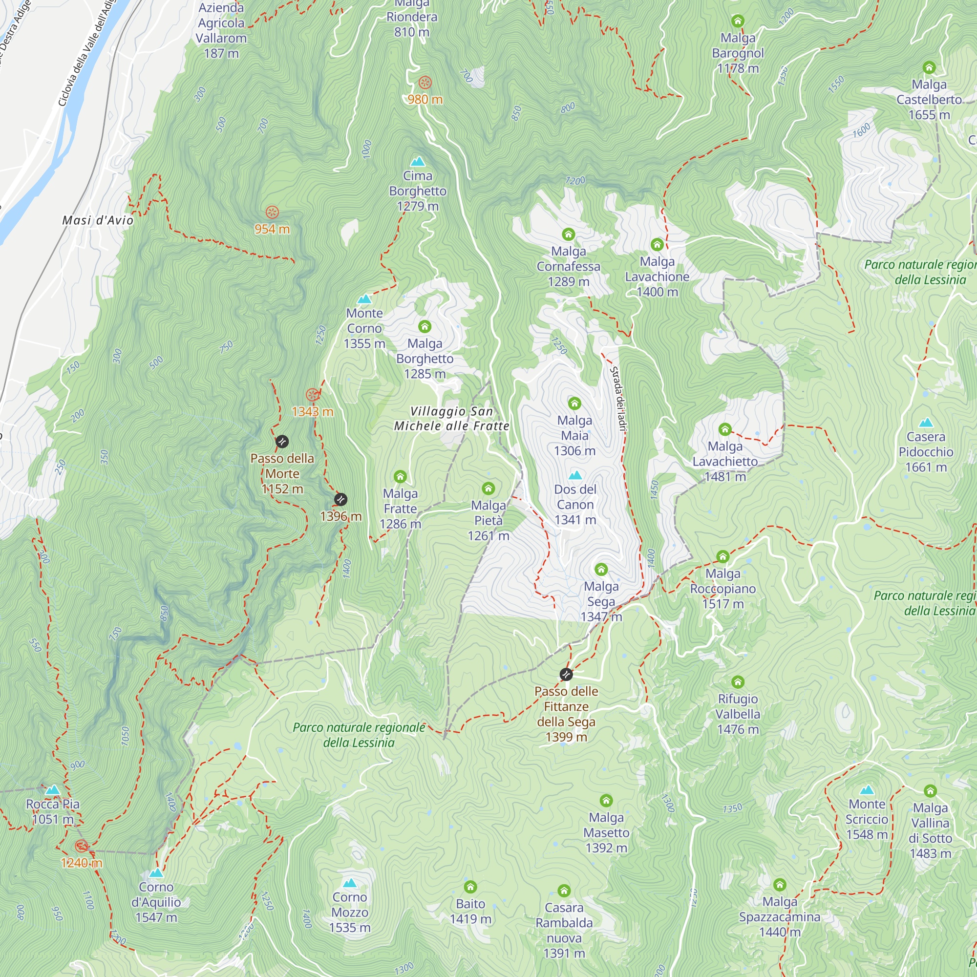 Malga Pietà map