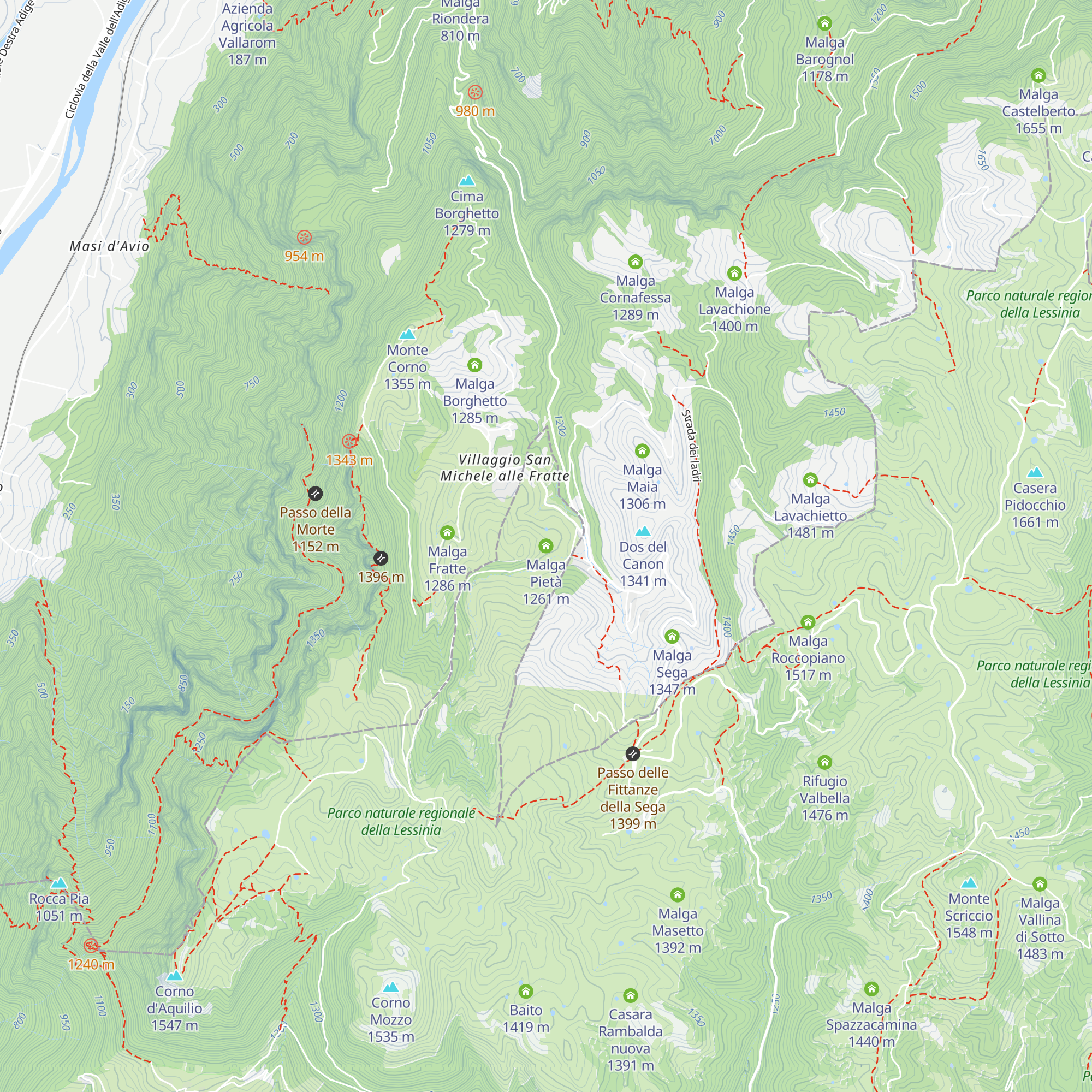 Malga Pietà map