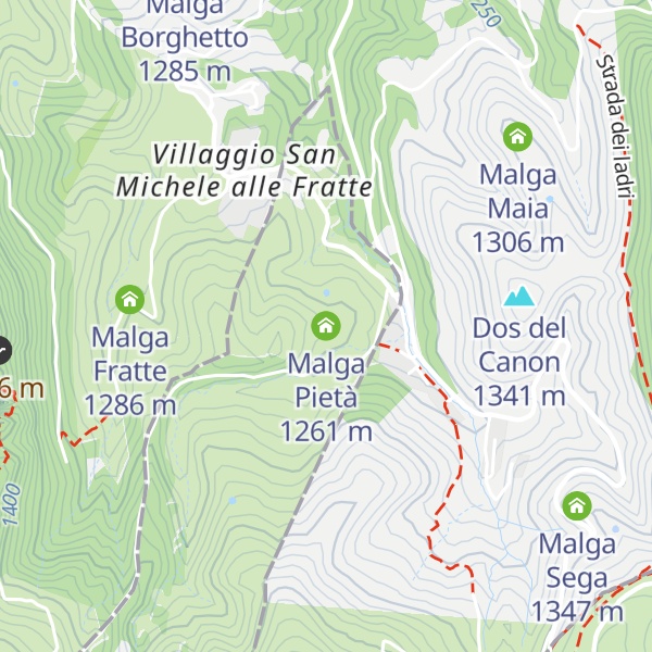 Map of Malga Pietà