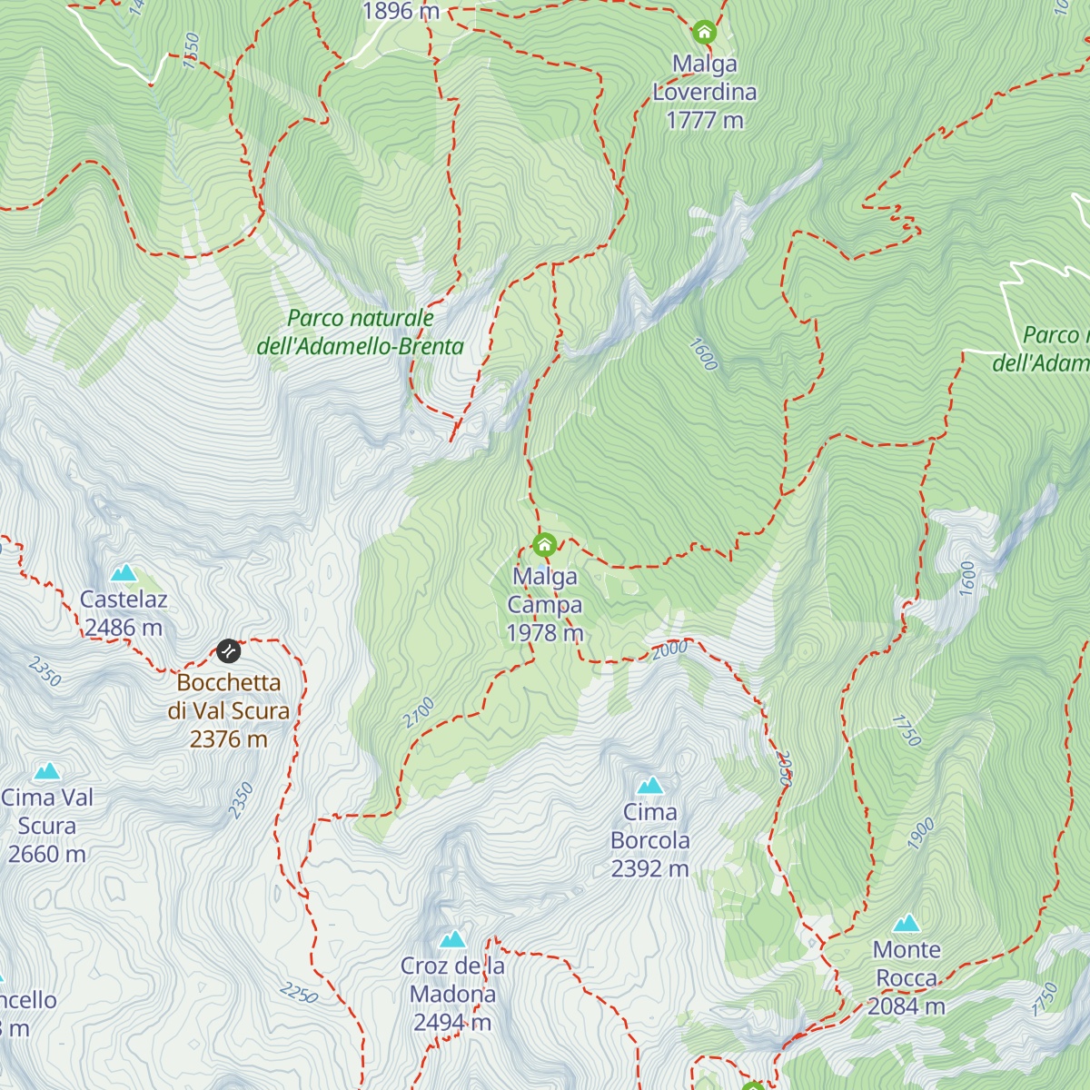 Malga Campa map