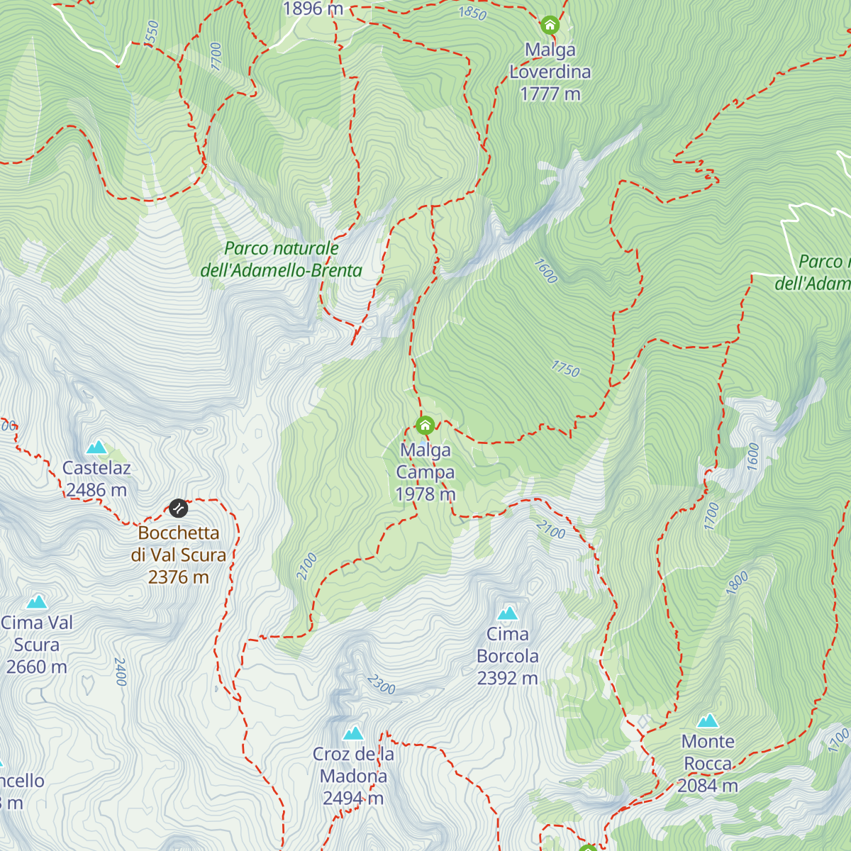 Malga Campa map
