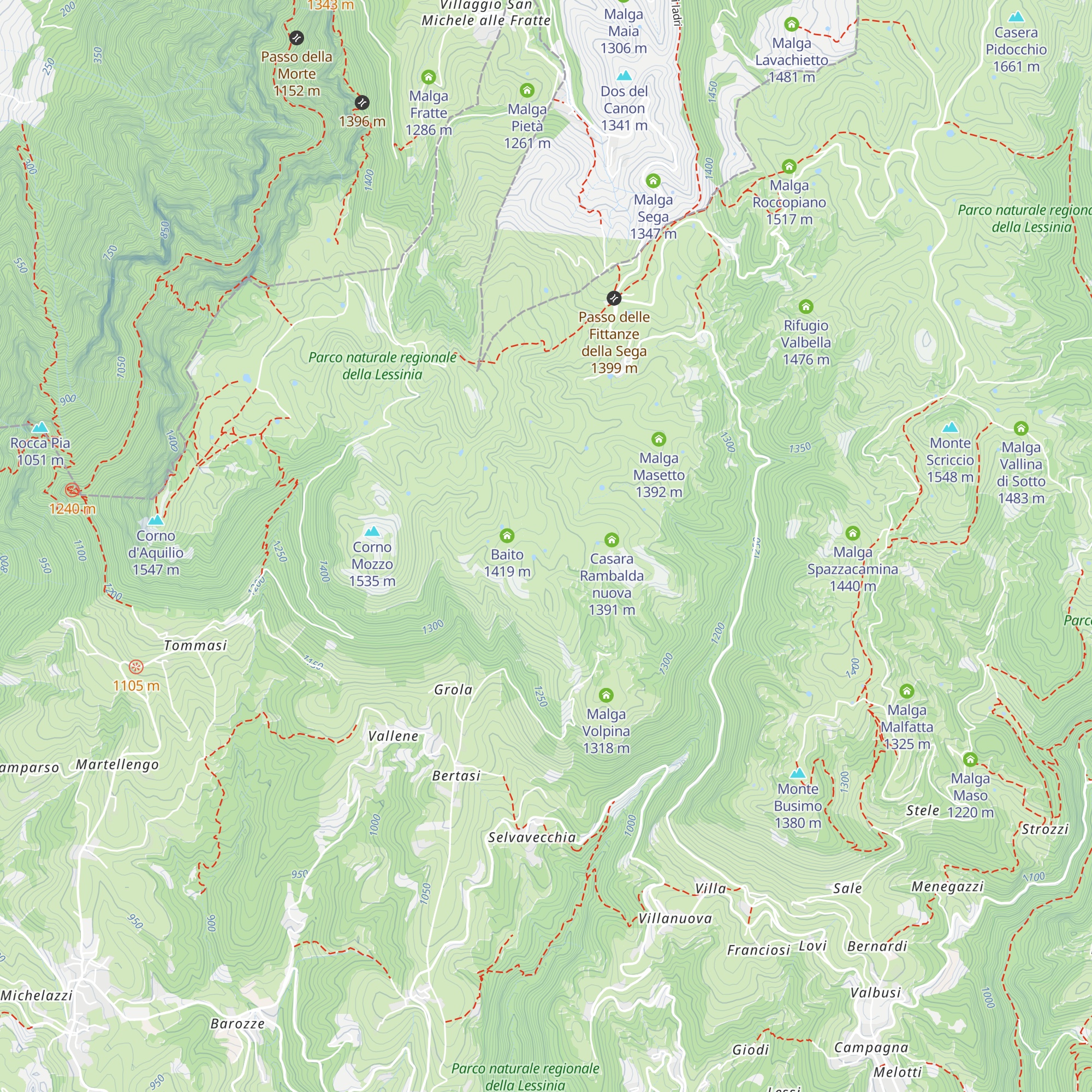 Malga Castiverio map