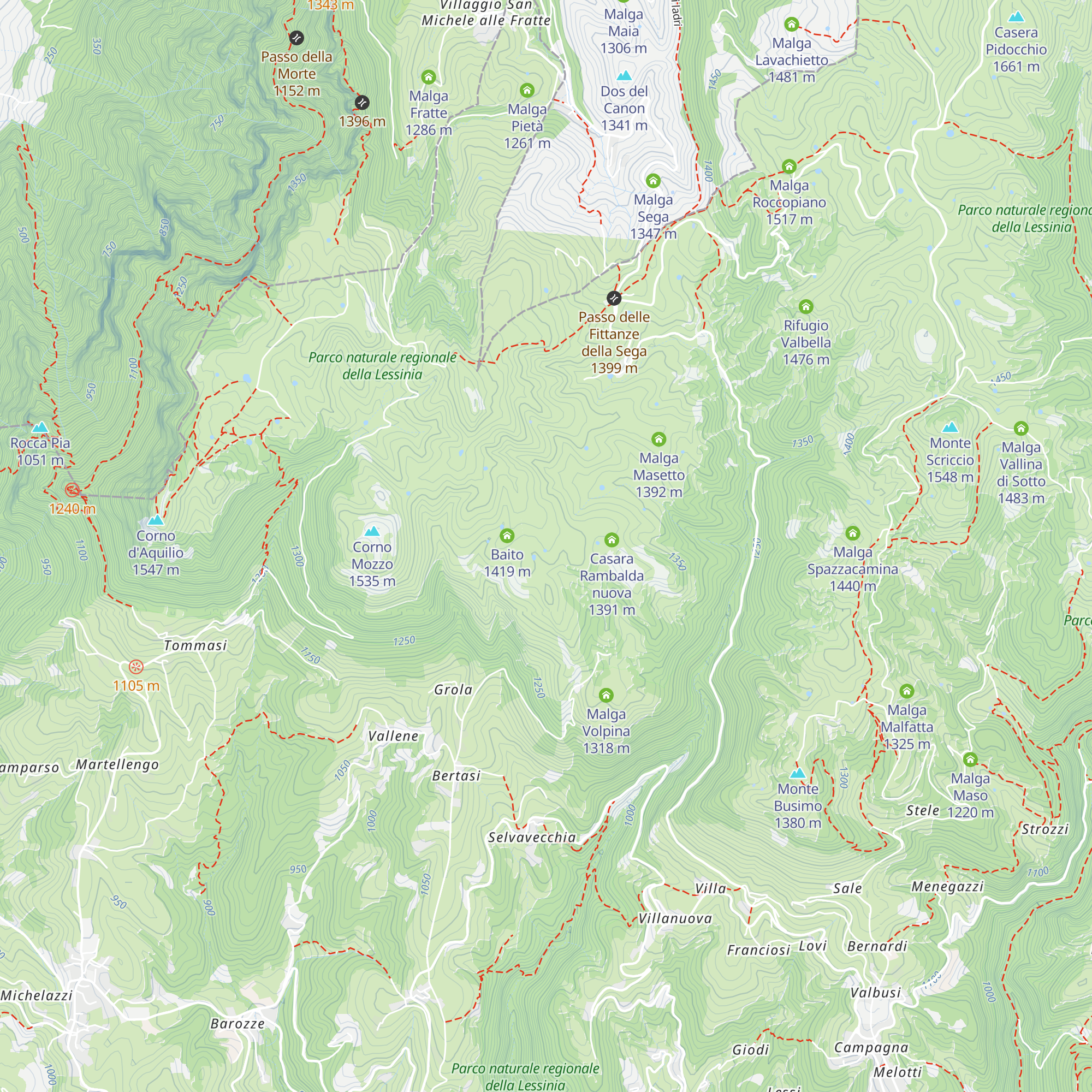 Malga Castiverio map