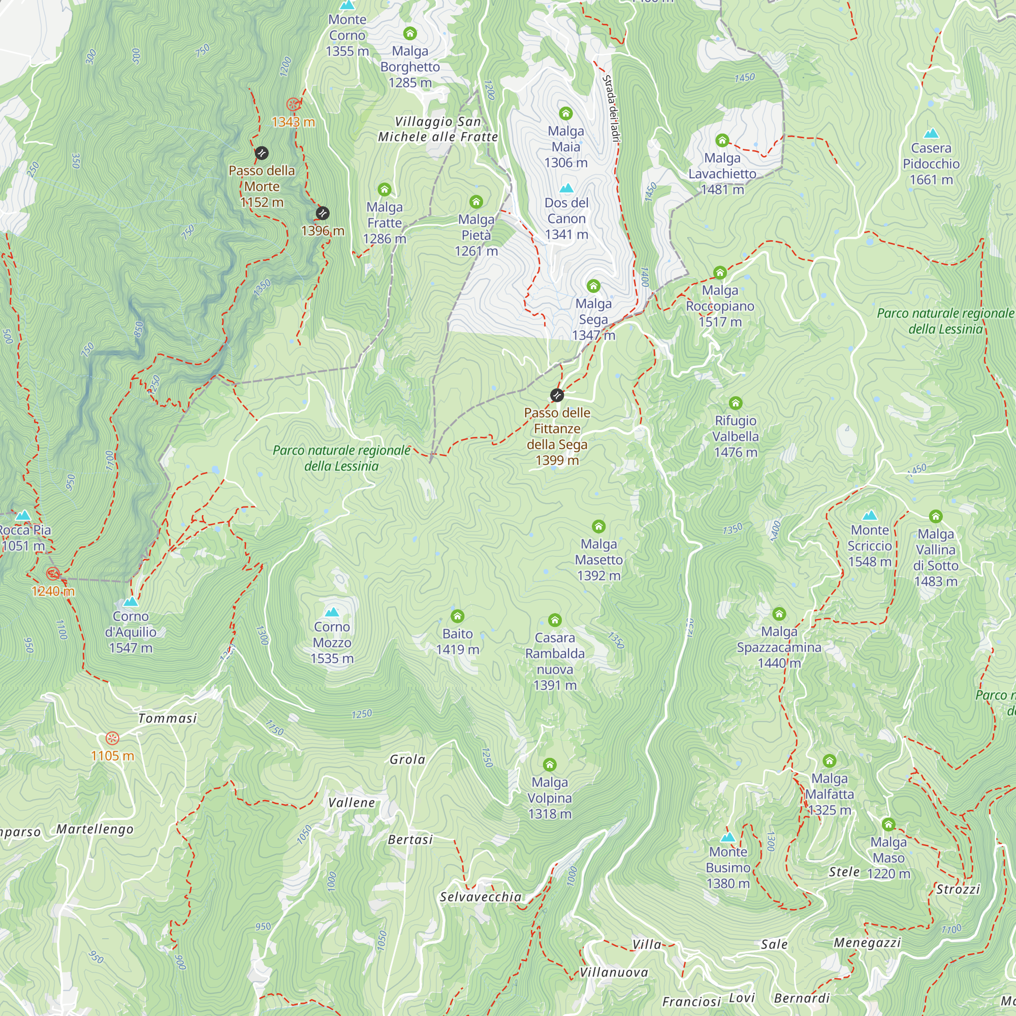 Malga Braetta map