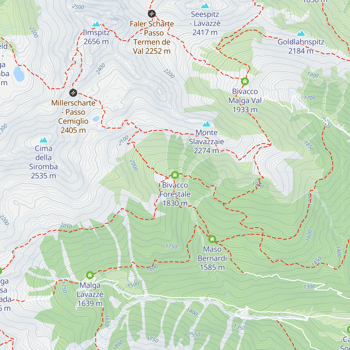 Bivacco Forestale map