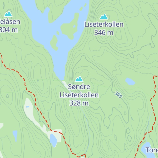 Map of Søndre Liseterkollen