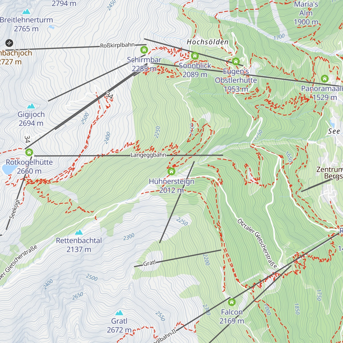 Hühnersteign map