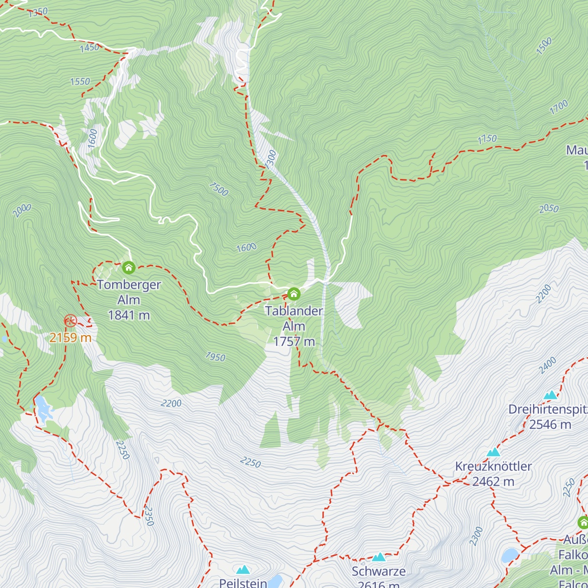 Tablander Alm map