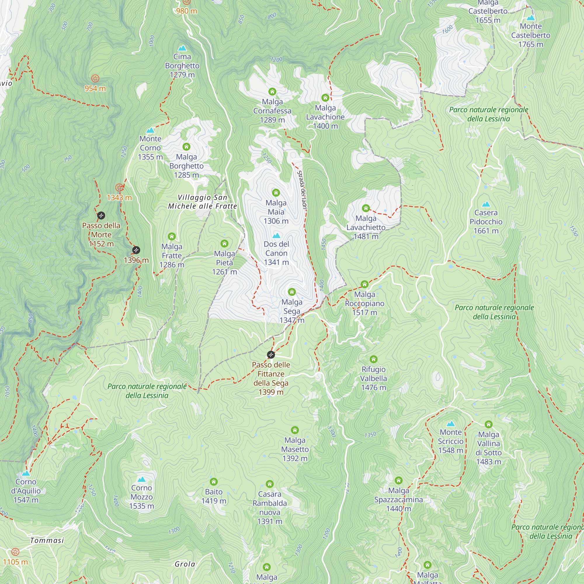 Malga Sega map