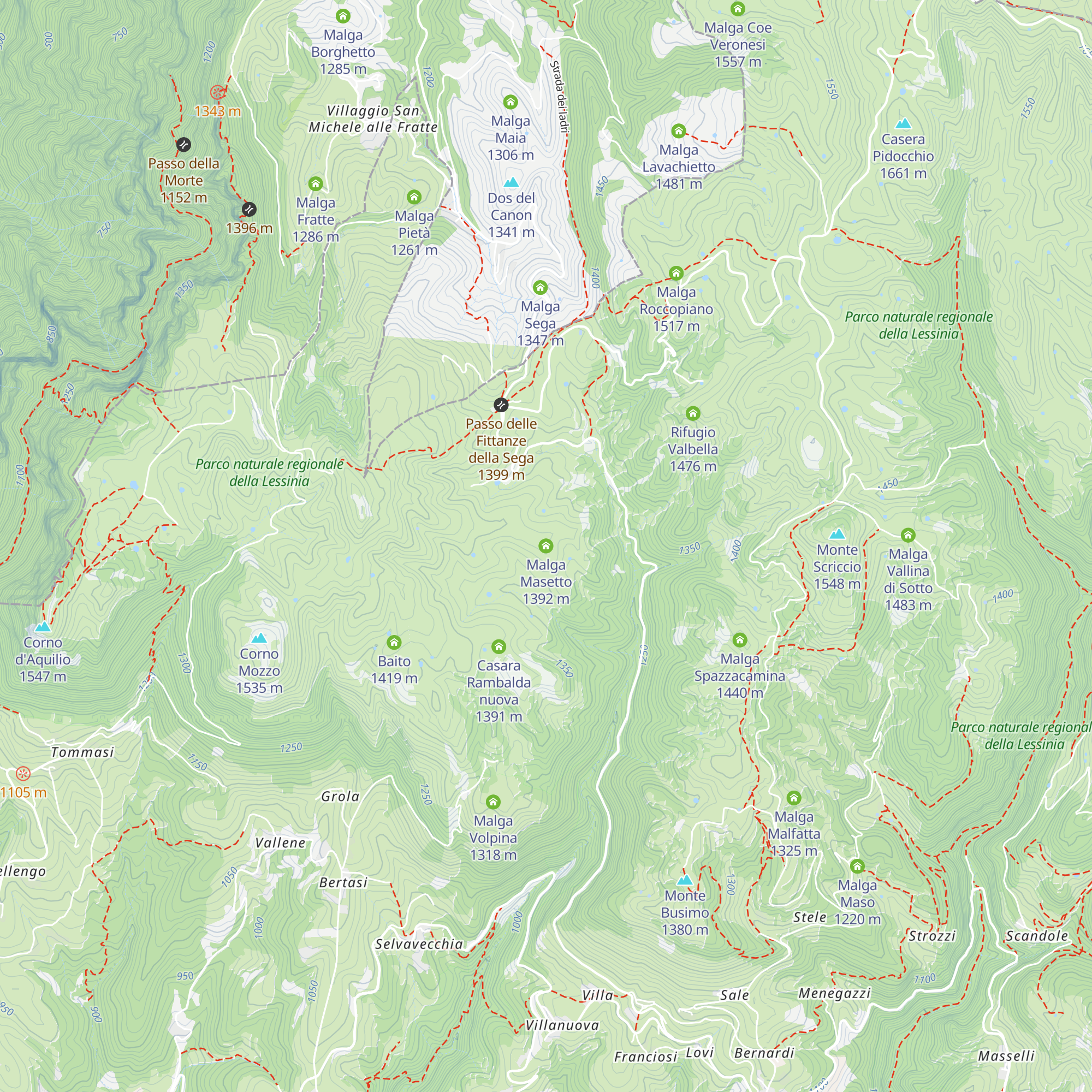 Malga Masetto map