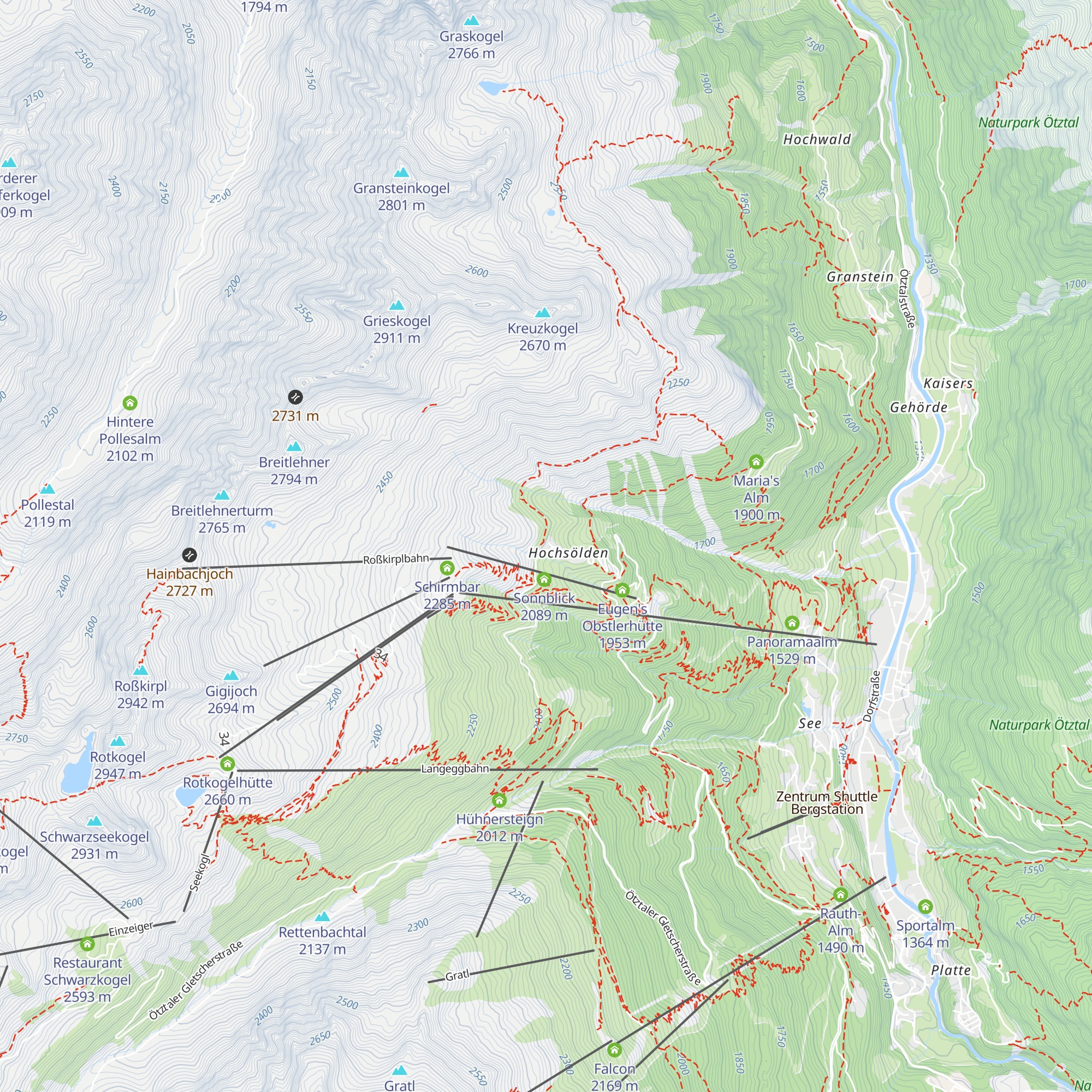 Hotel Hochsölden map