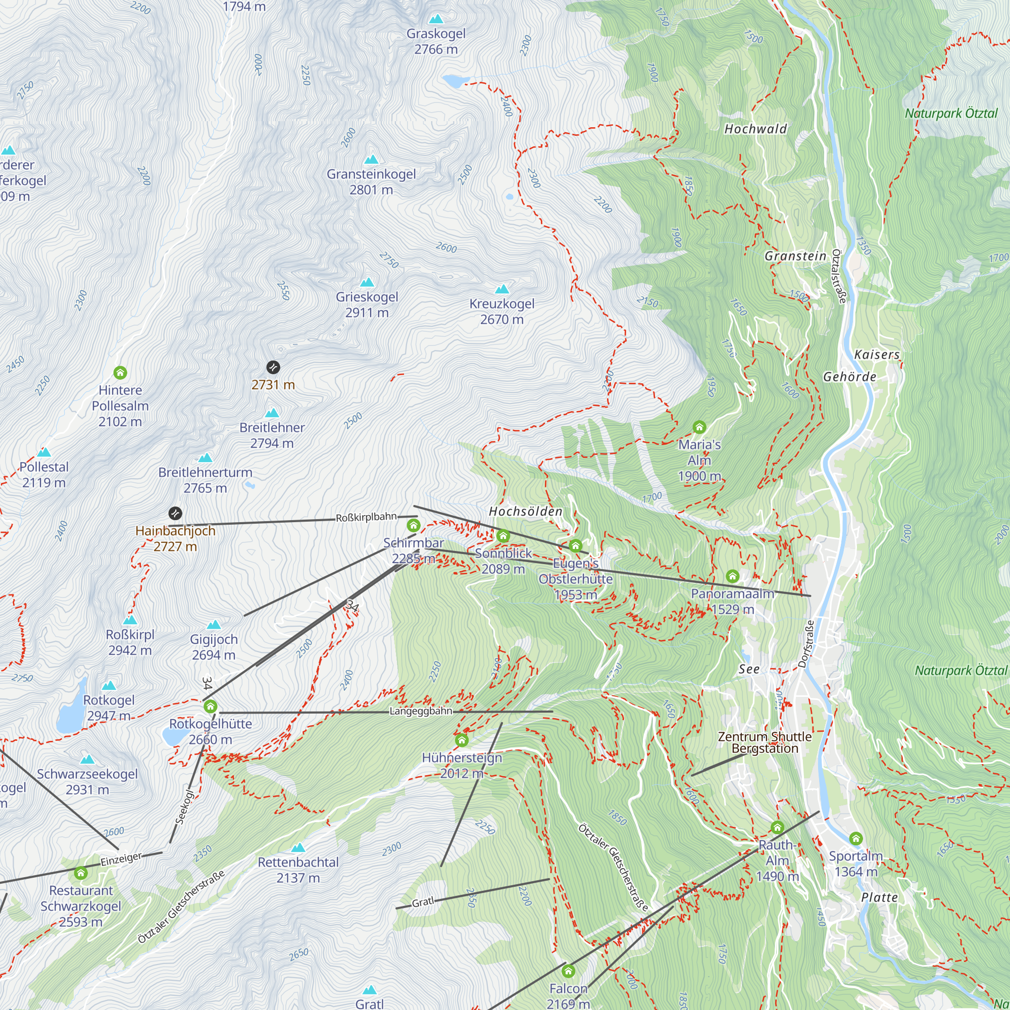Hotel Hochsölden map