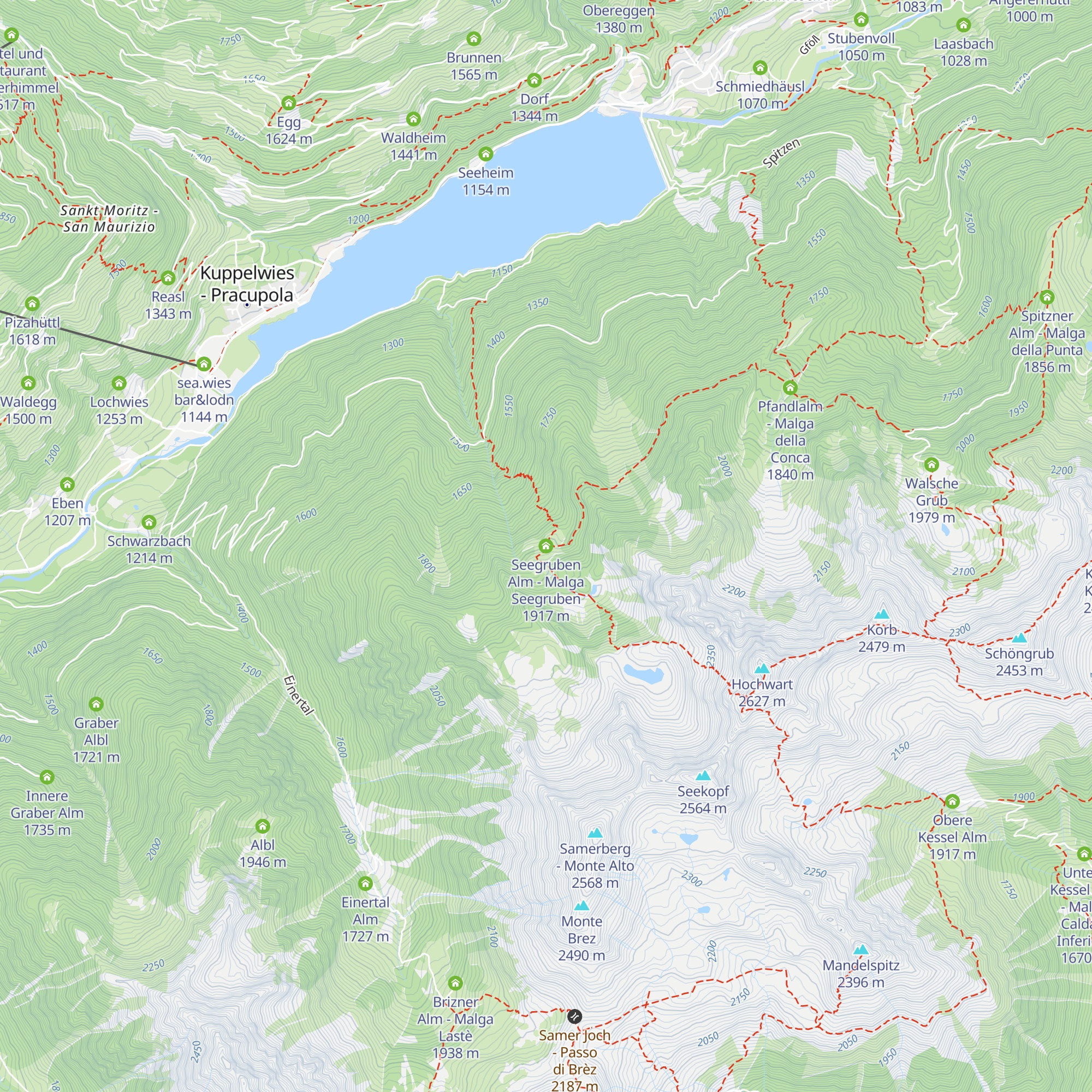 Seegruben Alm - Malga Seegruben map