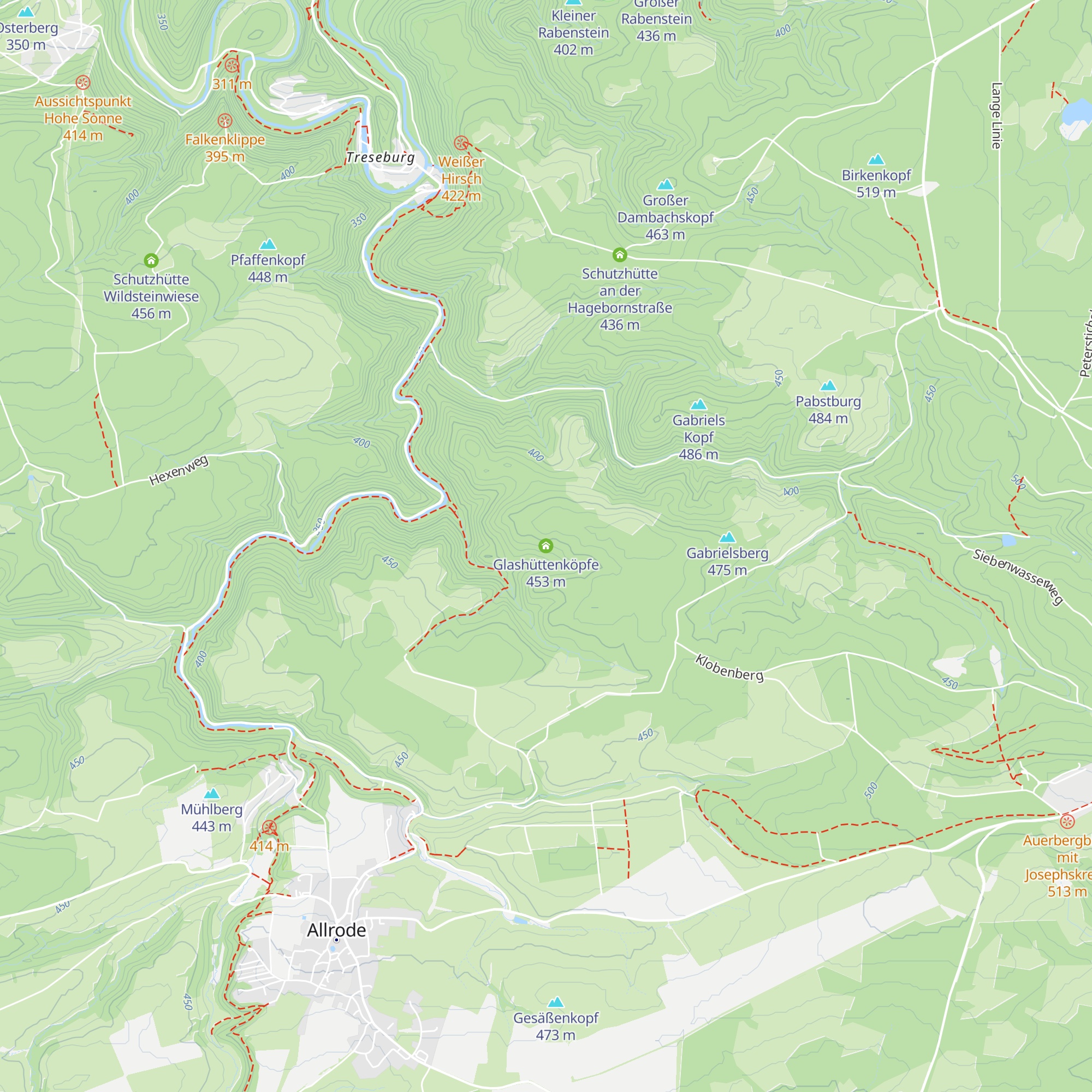 Glashüttenköpfe map