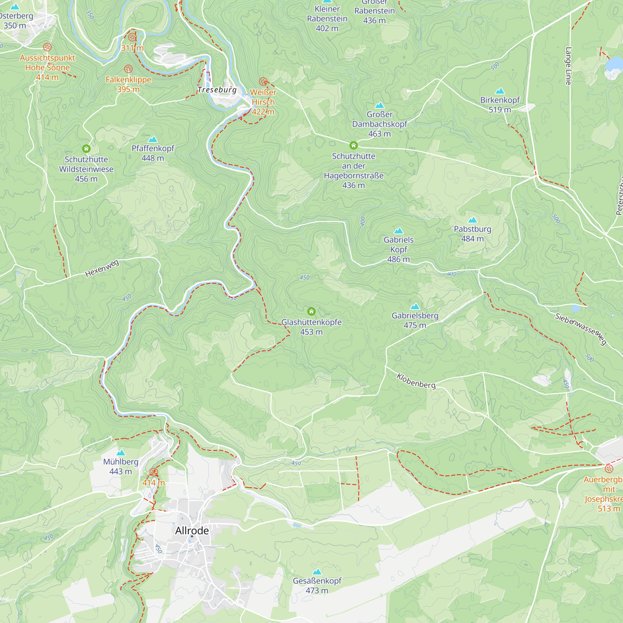 Glashüttenköpfe map
