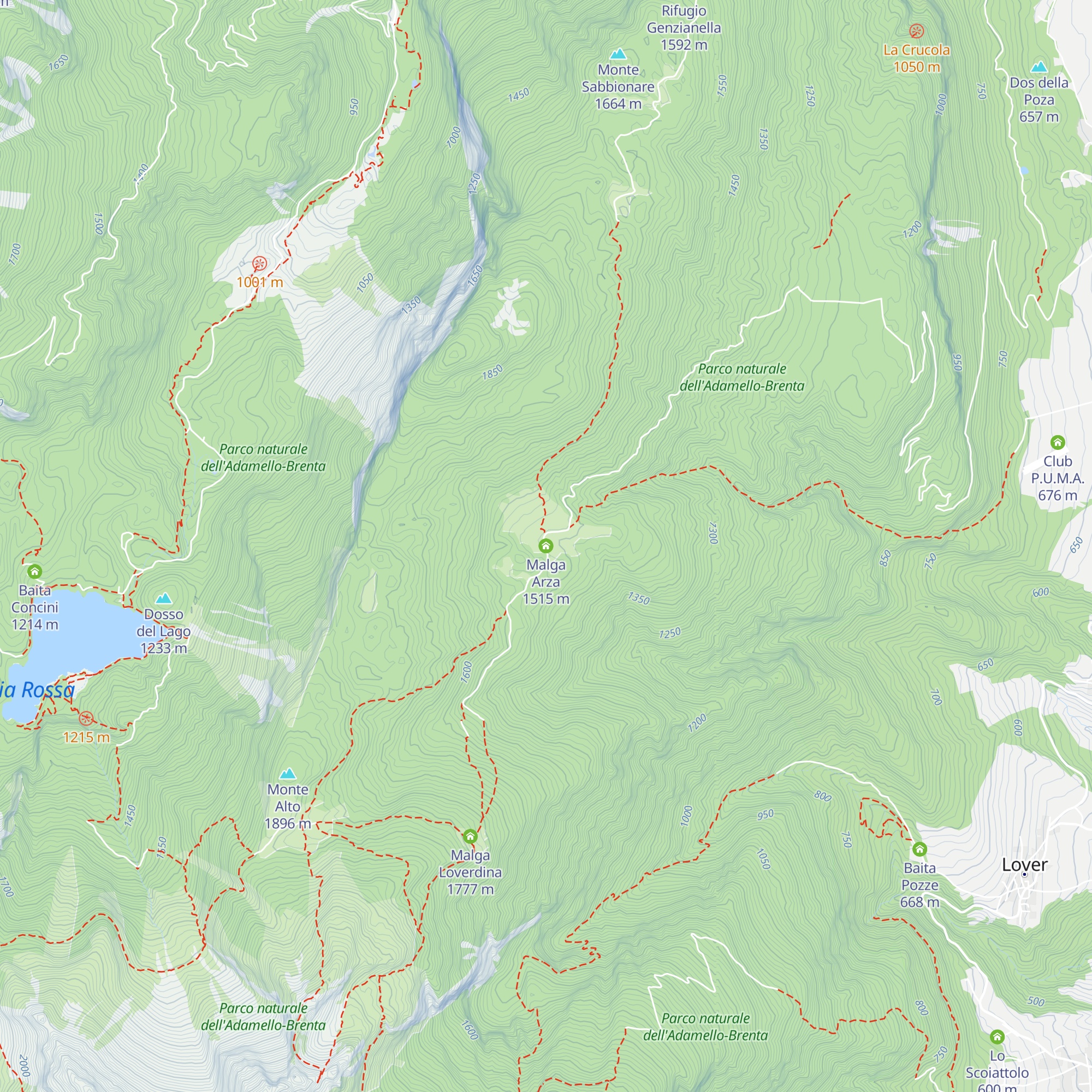Malga Arza map