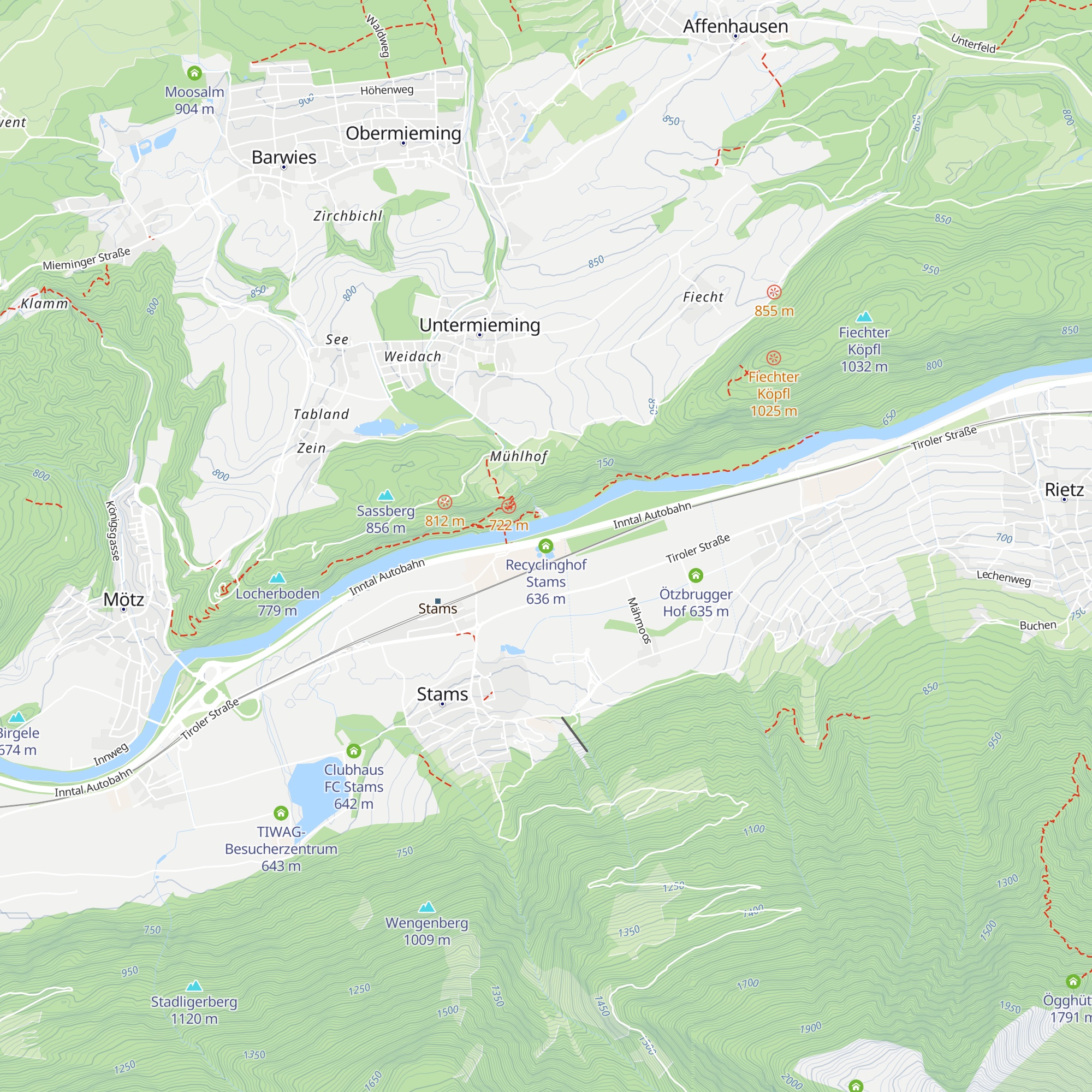 Recyclinghof Stams map