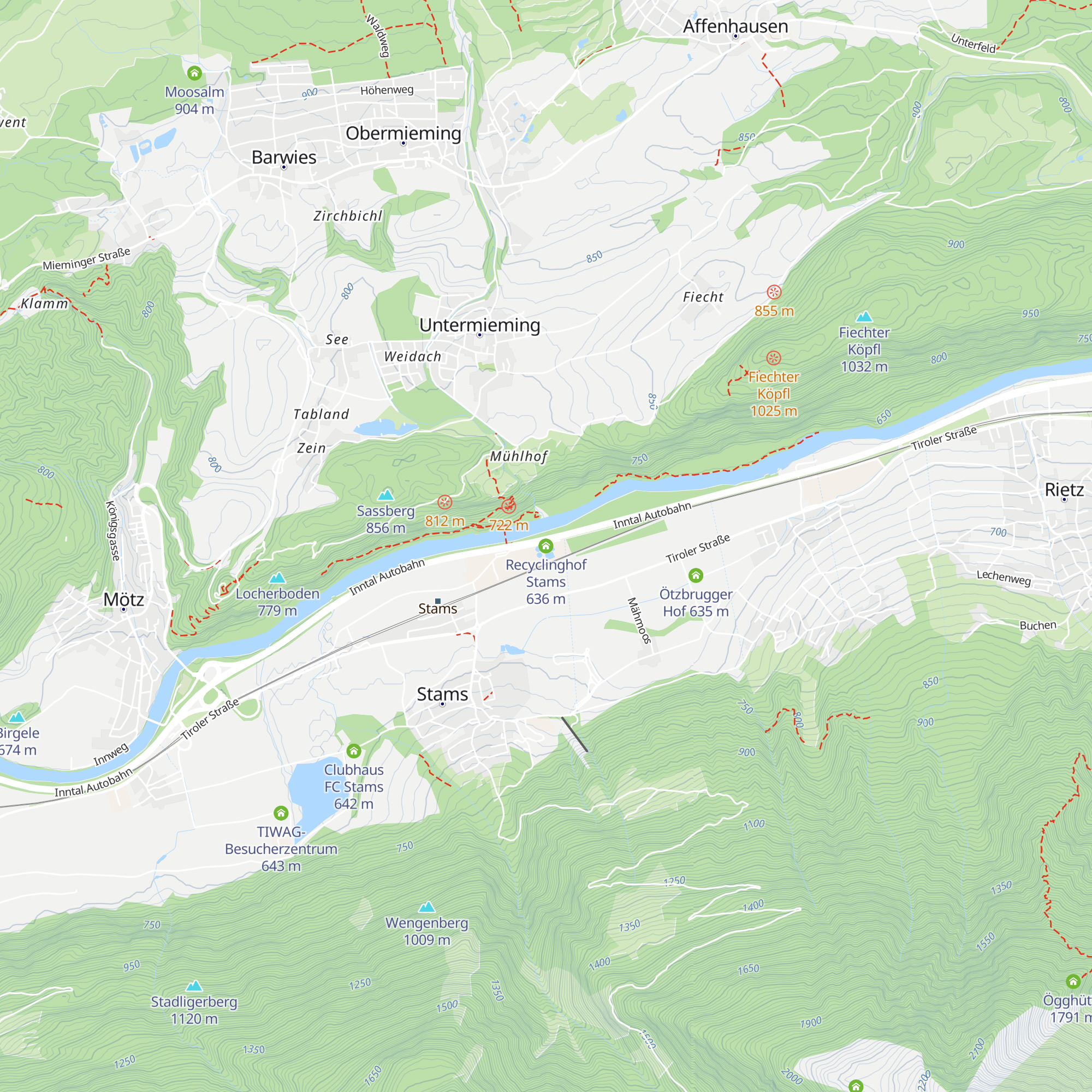 Recyclinghof Stams map