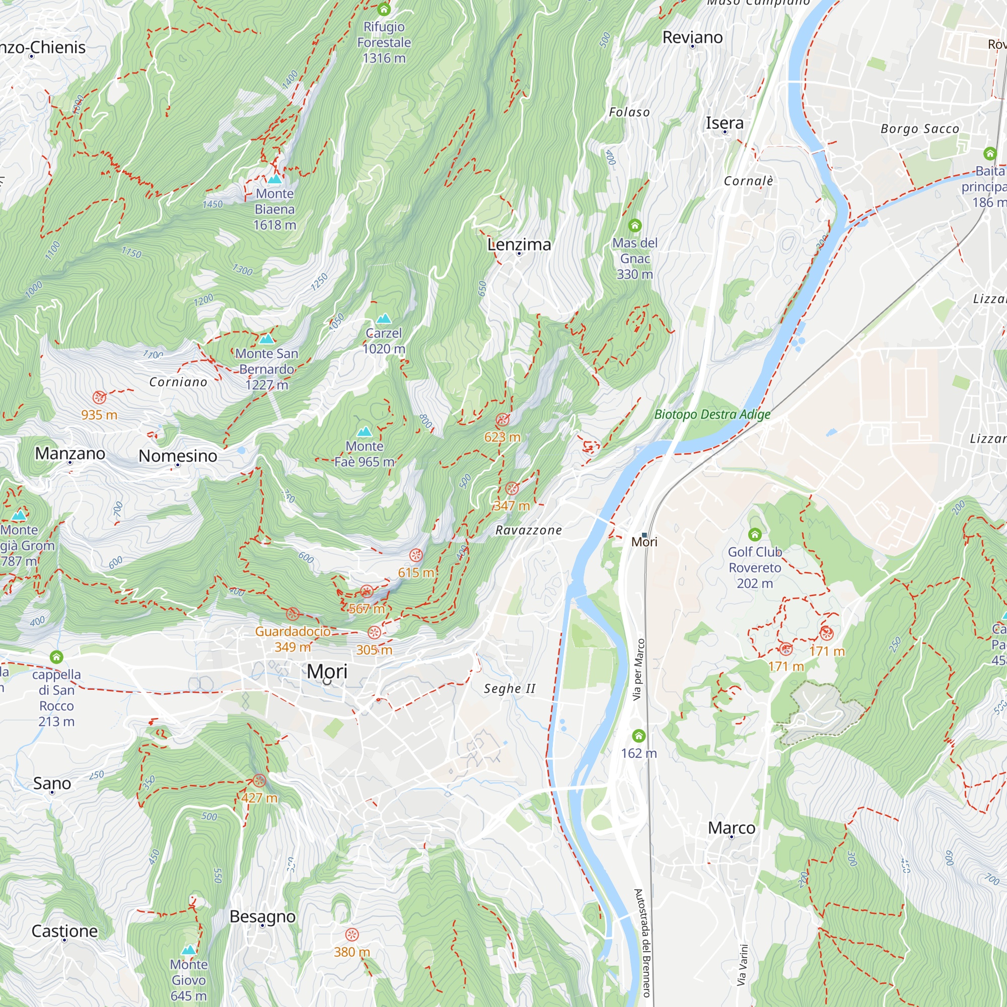 Casott del Camanghen map