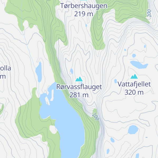 Map of Rørvassflauget