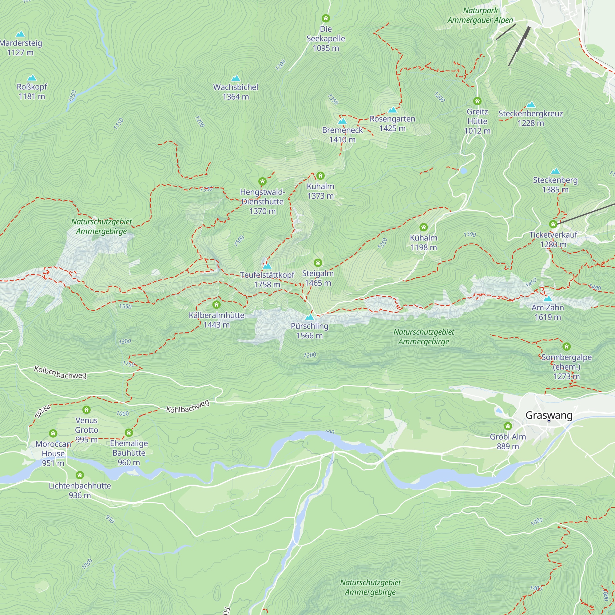 Bergländerheim am Pürschling map