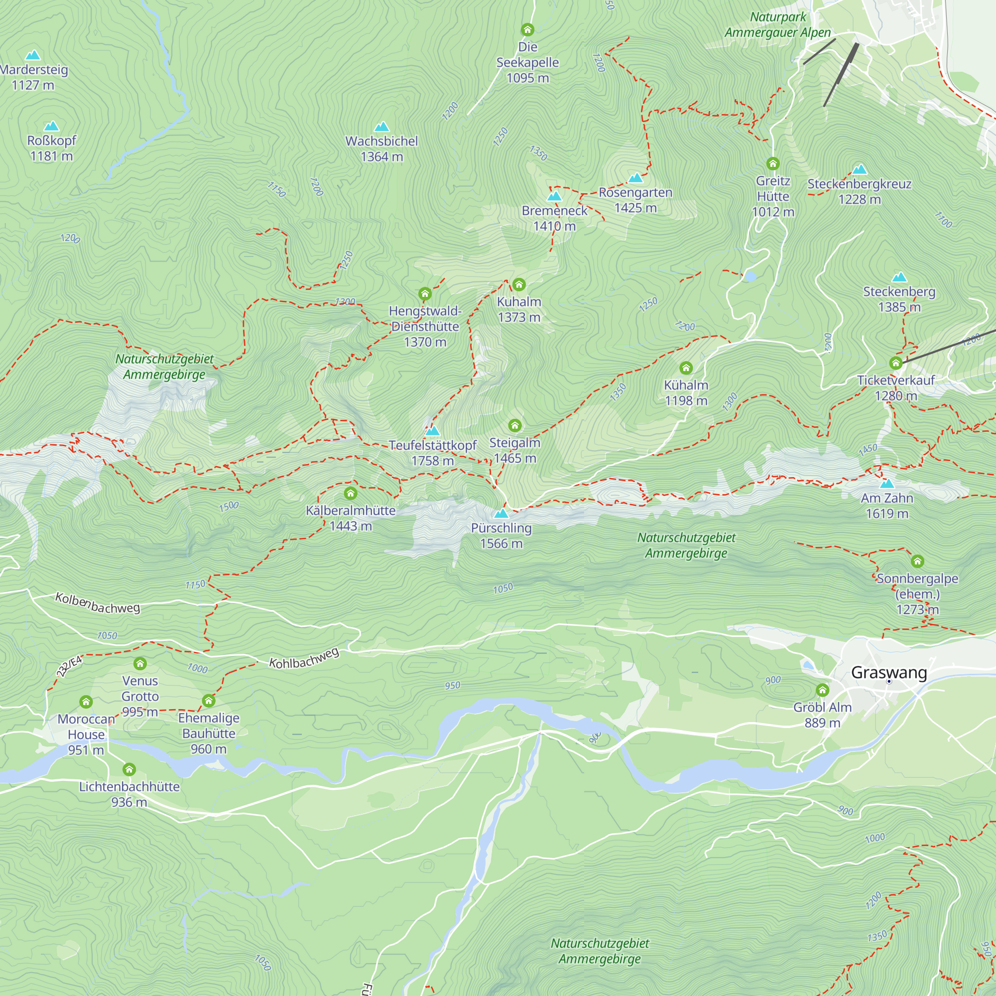 Bergländerheim am Pürschling map