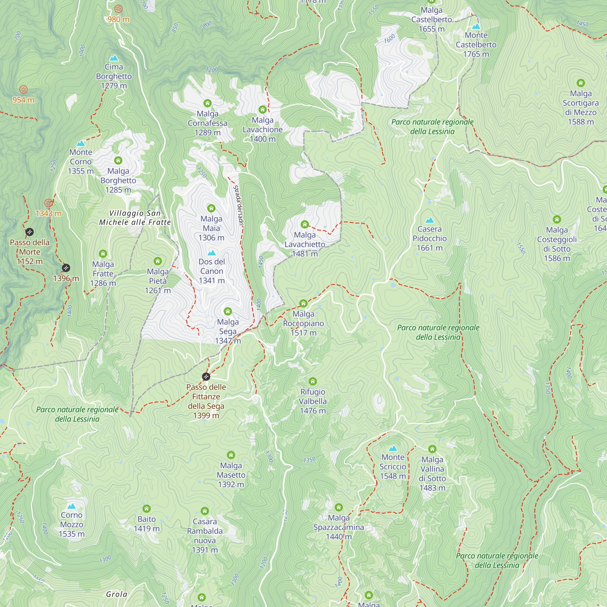 Malga Roccopiano map