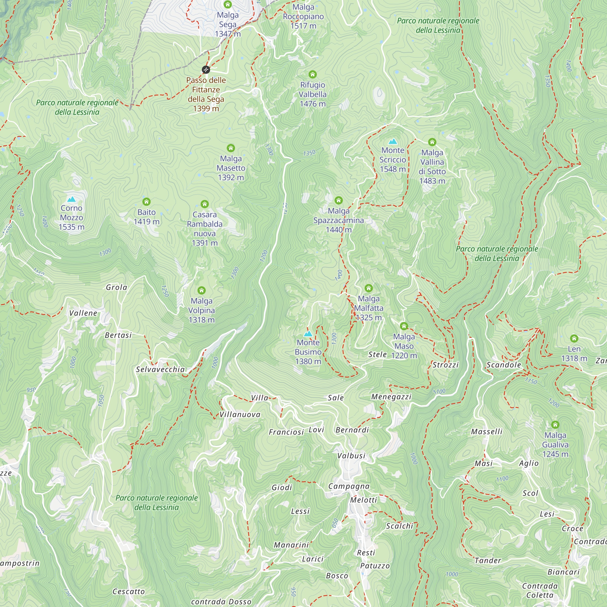 Malga Dardo map