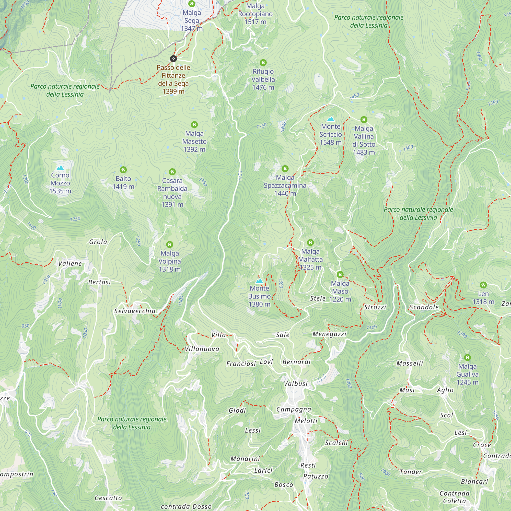 Malga Dardo map