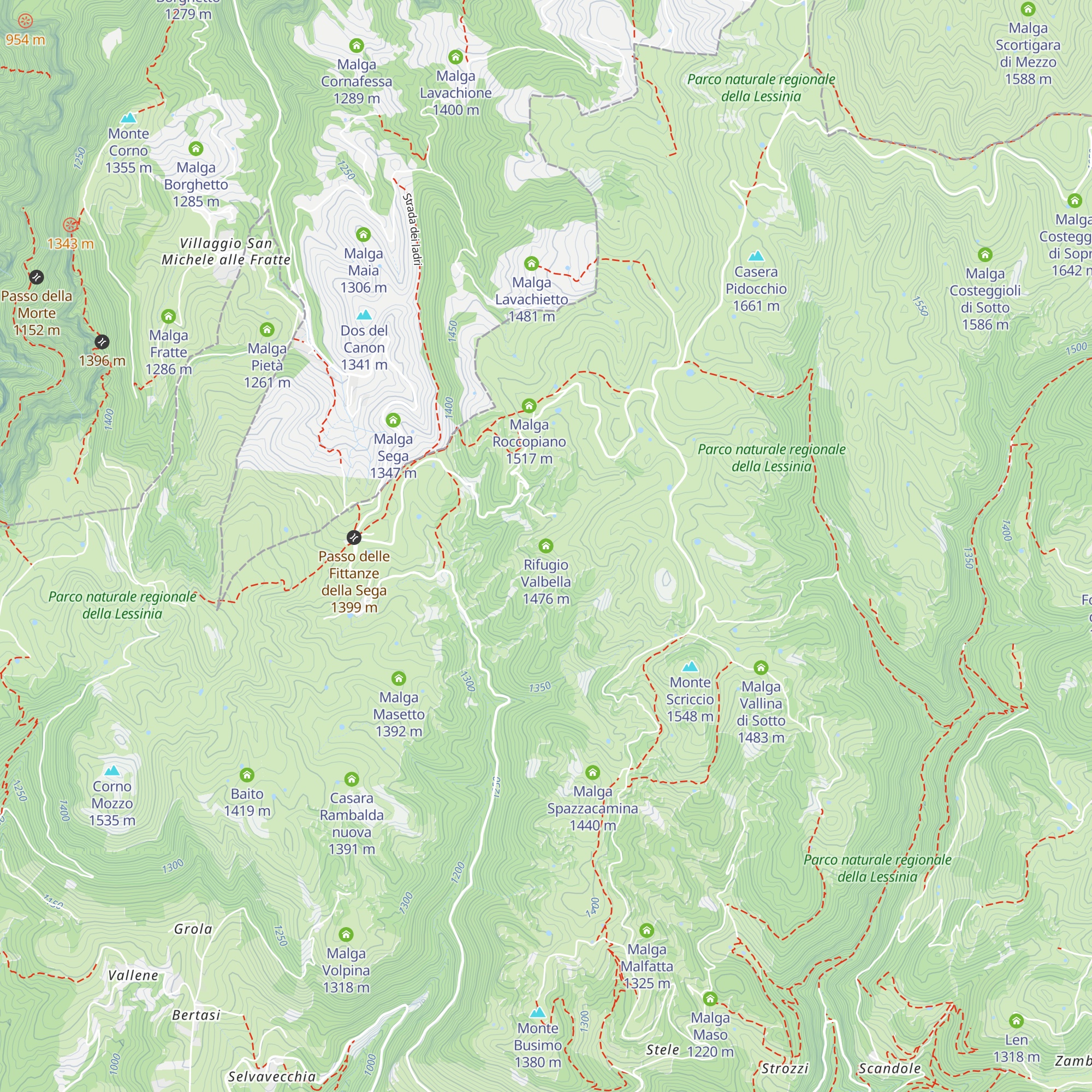 Rifugio Valbella map