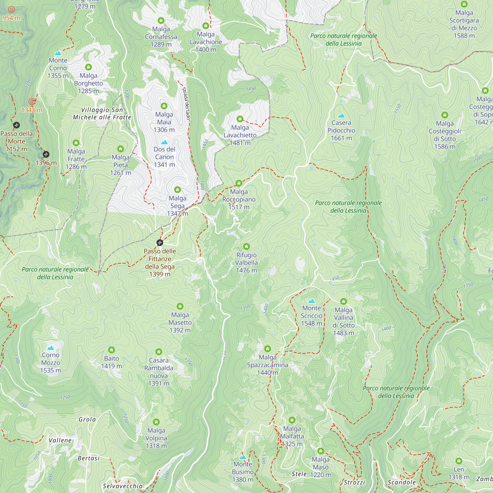 Rifugio Valbella map