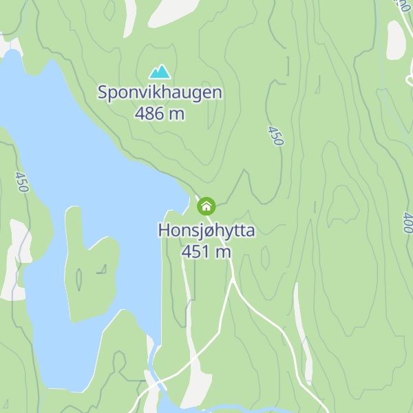Map of Honsjøhytta