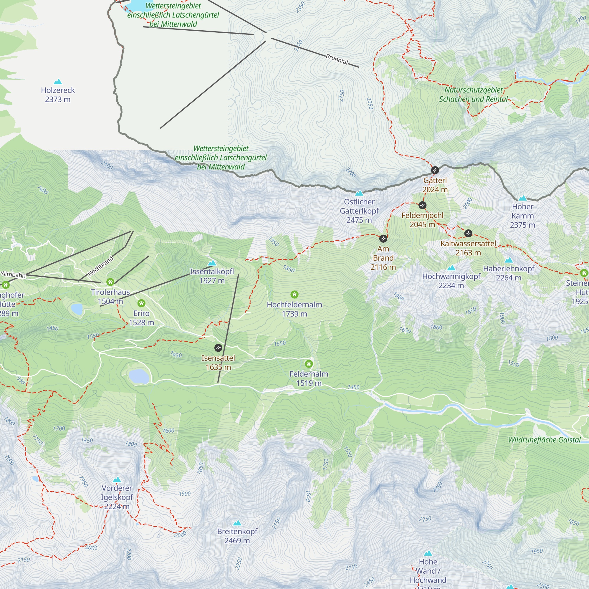 Hochfeldernalm map
