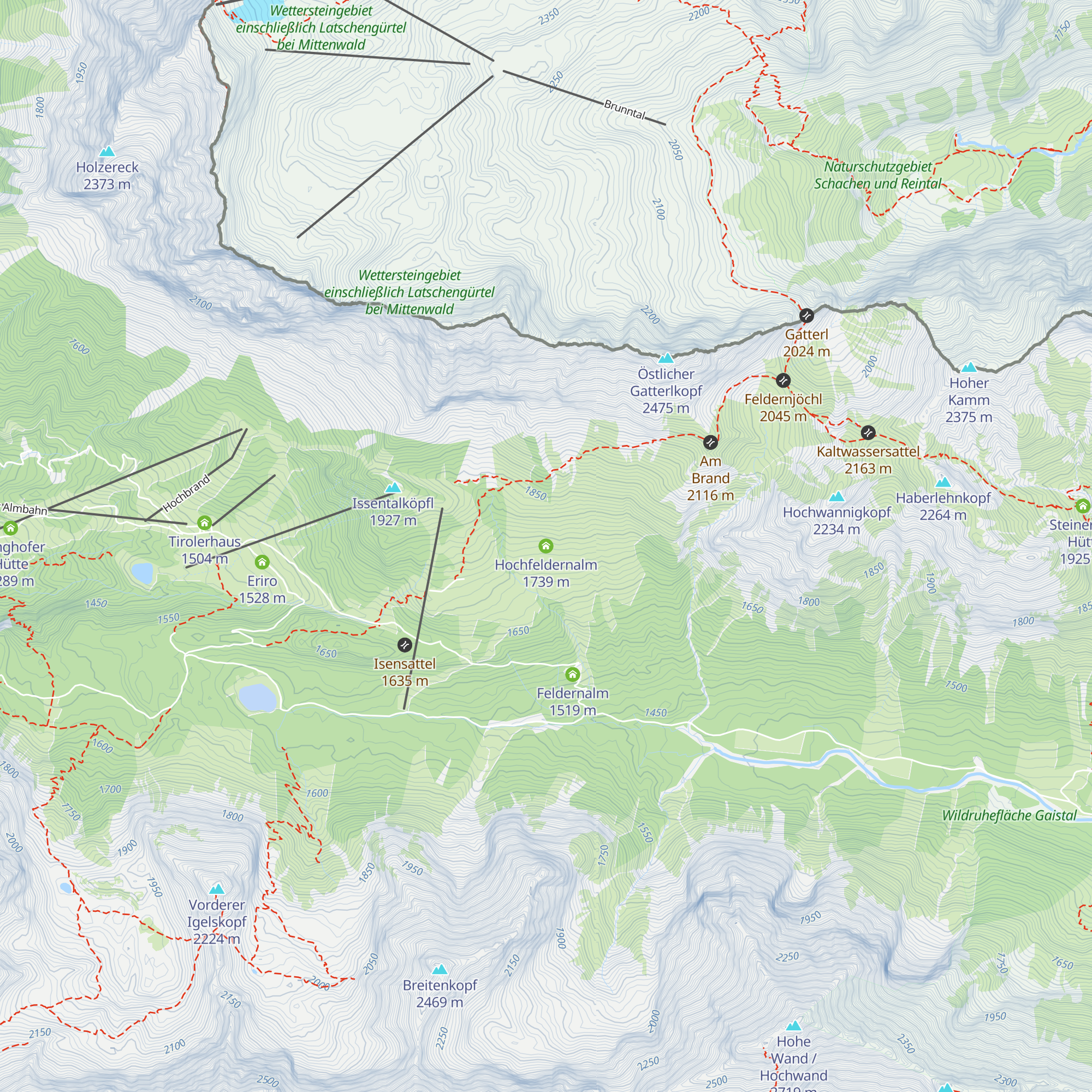 Hochfeldernalm map