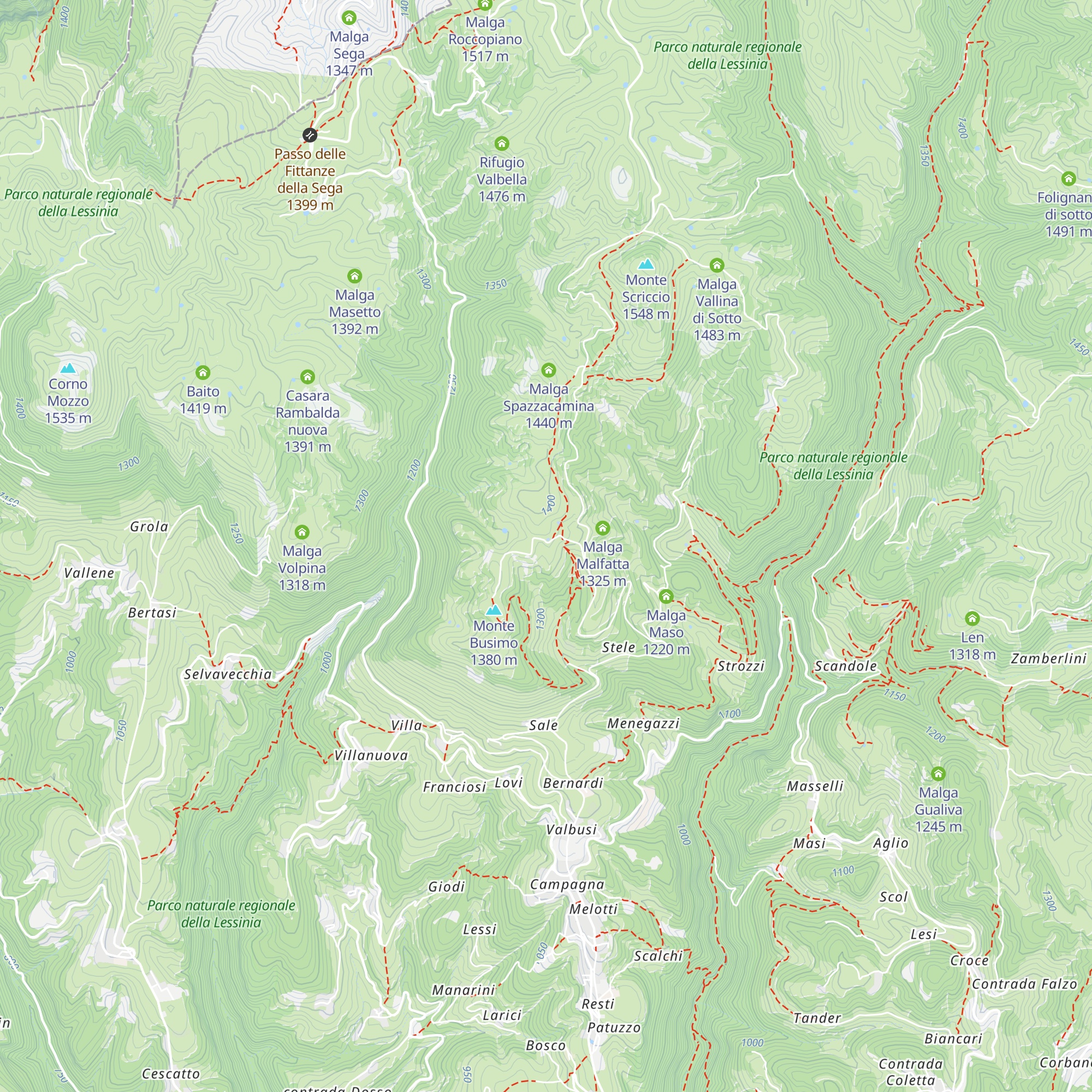 Malga Campedello map