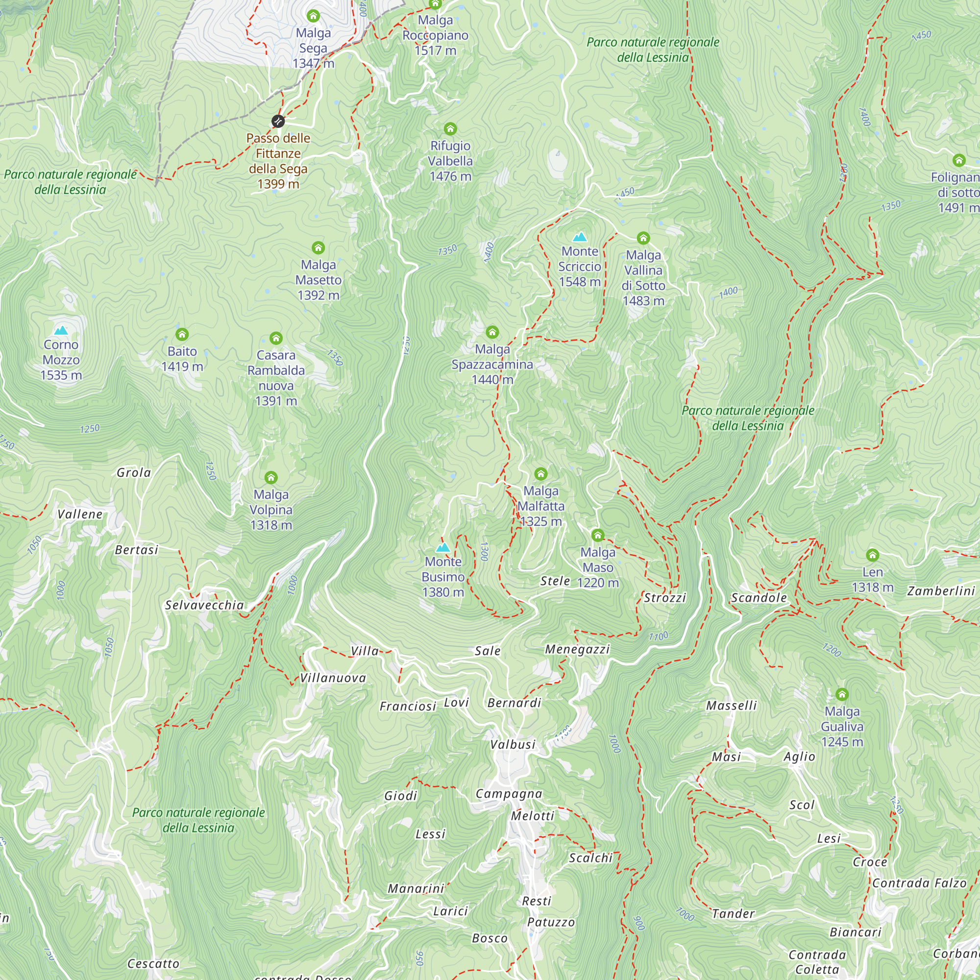 Malga Campedello map