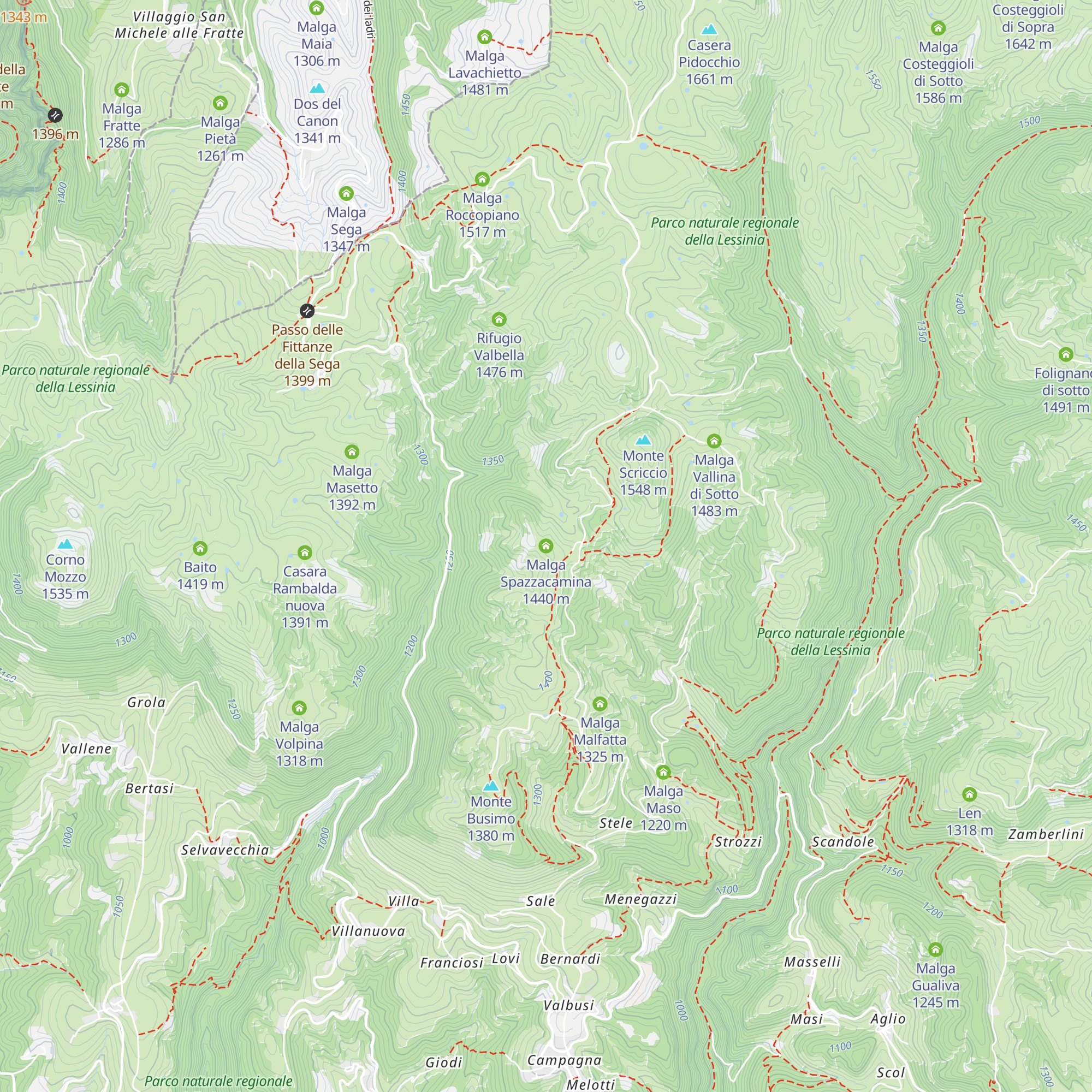Malga Spazzacamina map