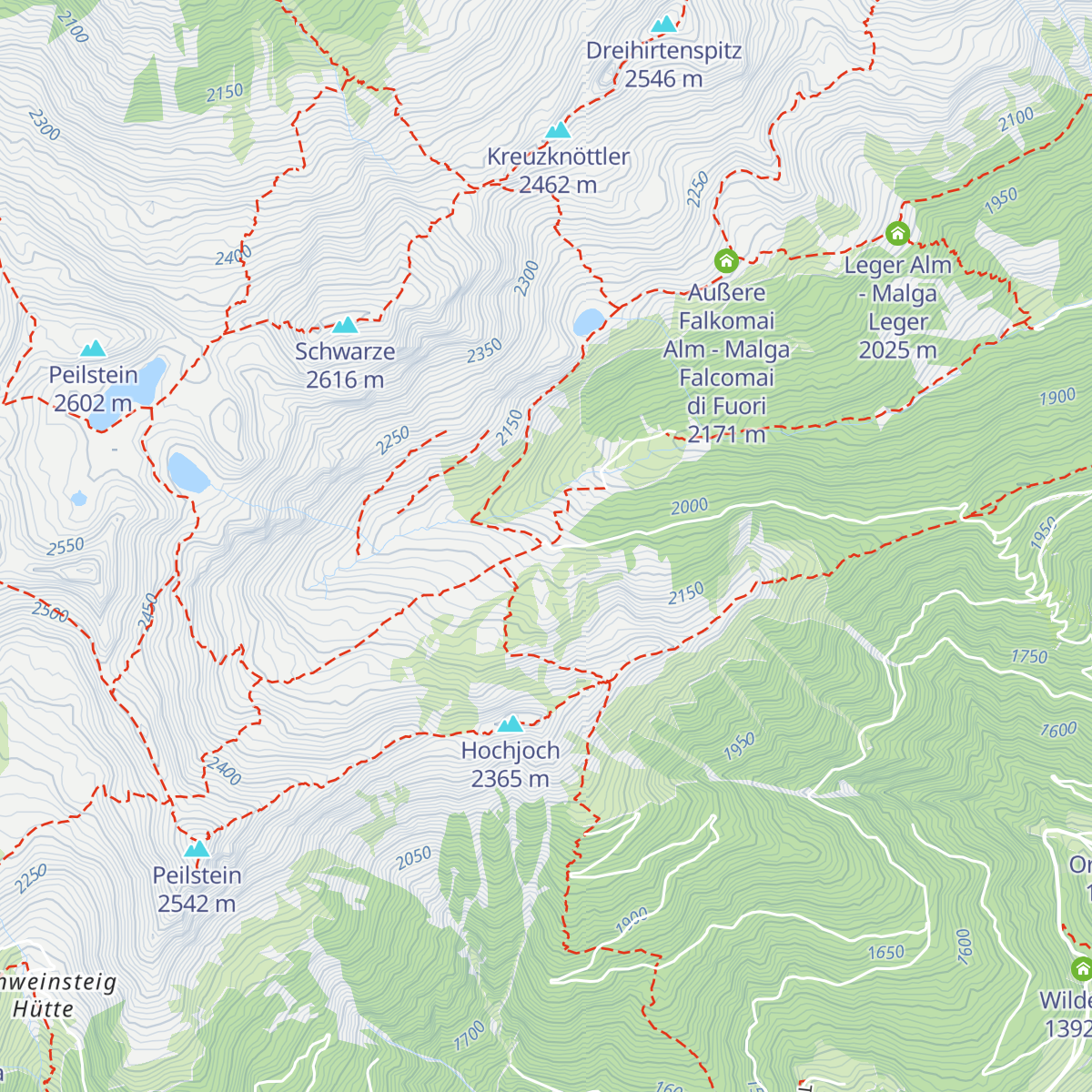 Innere Falkomai Alm - Malga Falcomai di Dentro map