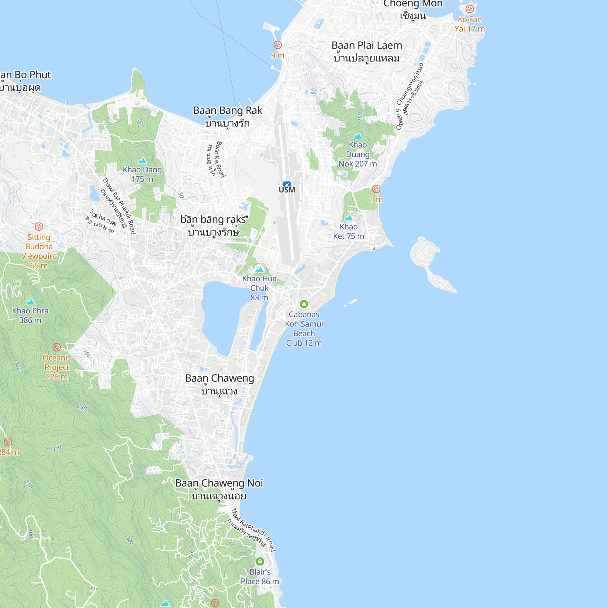Cabanas Koh Samui Beach Club map