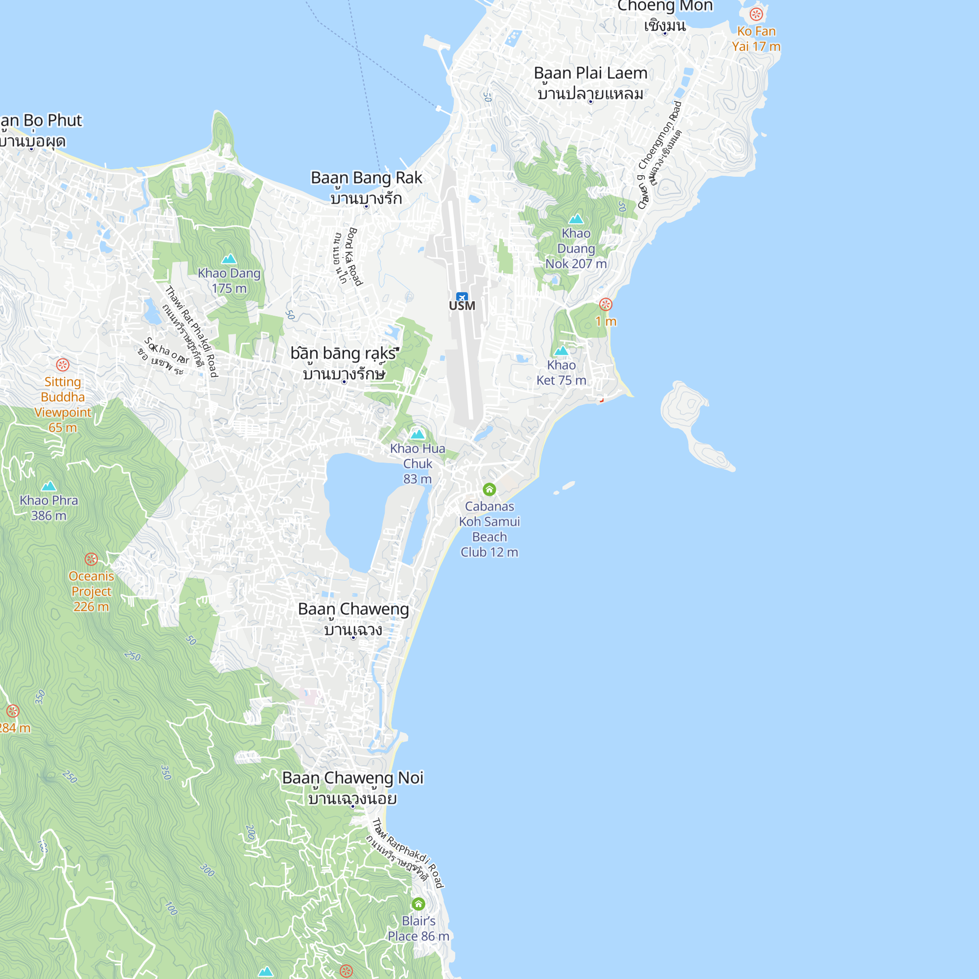 Cabanas Koh Samui Beach Club map