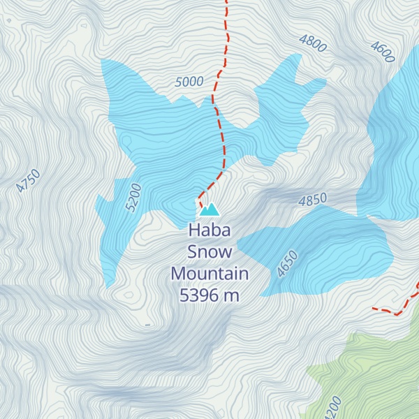 Map of Haba Snow Mountain