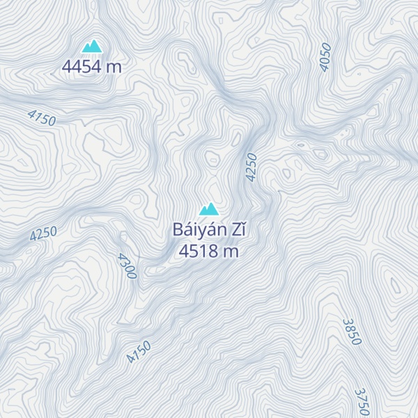 Map of Báiyán Zǐ