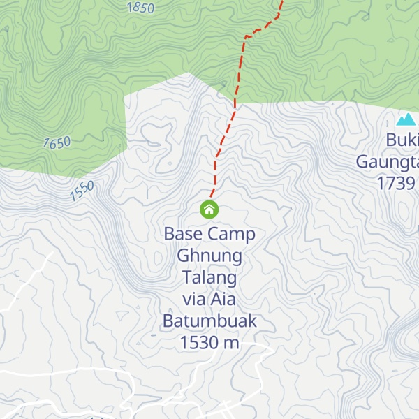 Map of Base Camp Ghnung Talang via Aia Batumbuak