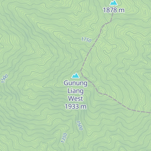 Map of Gunung Liang West