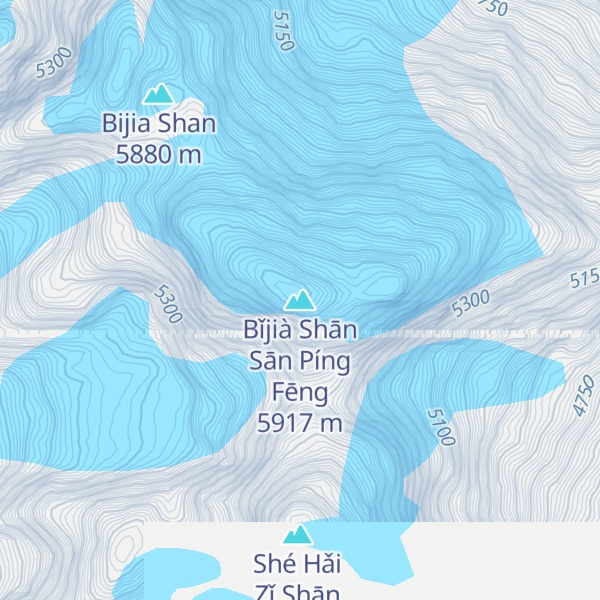 Map of Bǐjià Shān Sān Píng Fēng