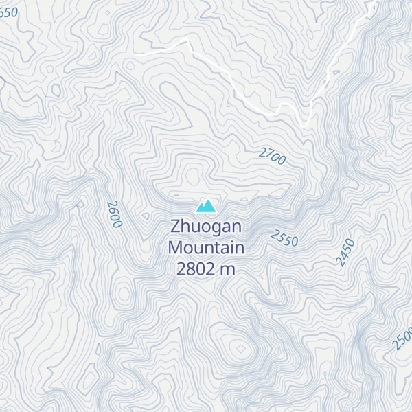 Map of Zhuogan Mountain