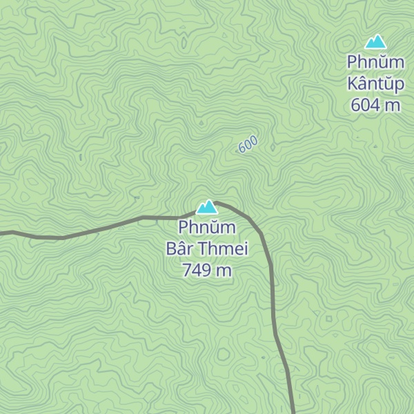 Map of Phnŭm Bâr Thmei